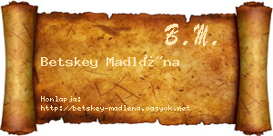 Betskey Madléna névjegykártya